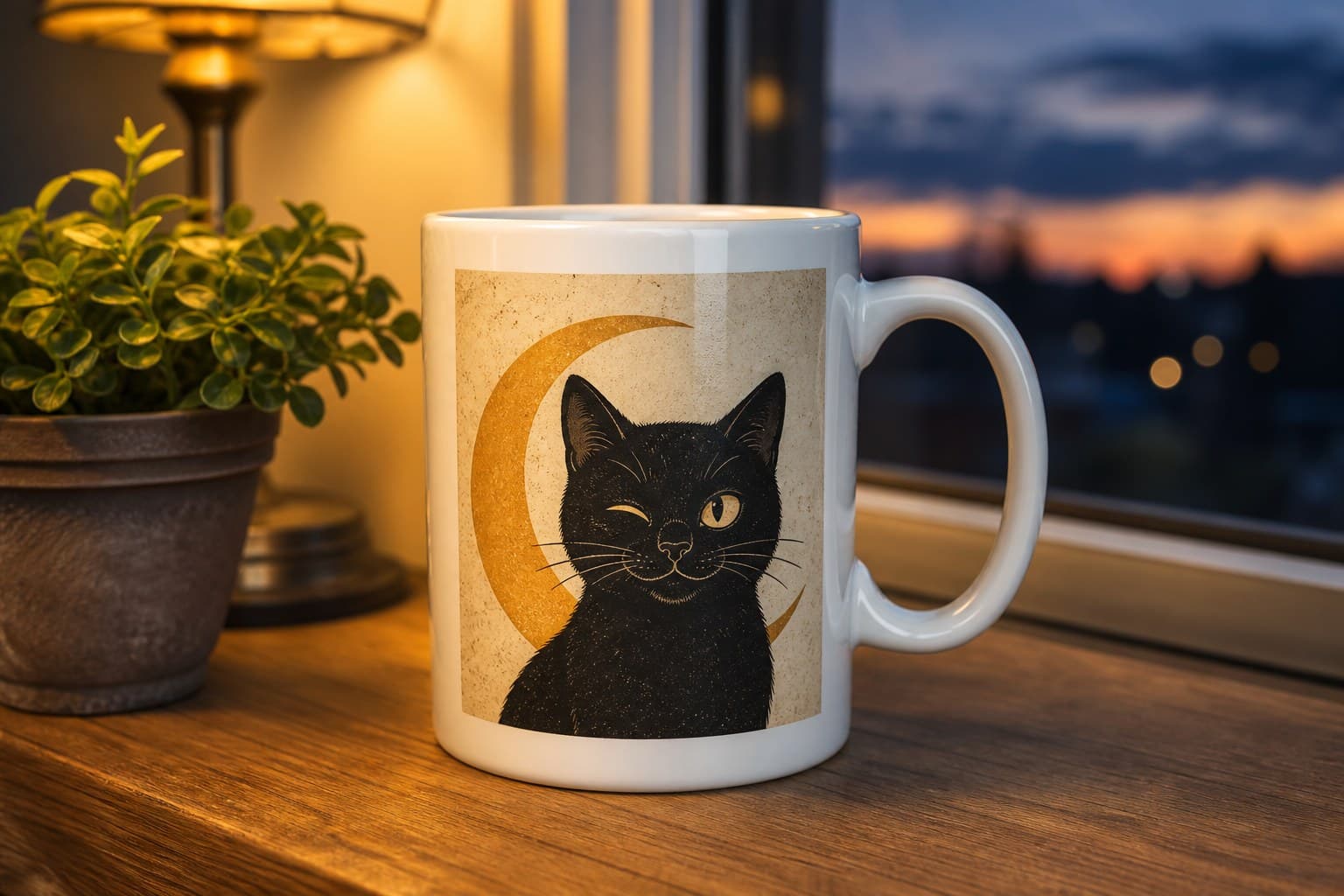 Night Watch mug, lifestyle mockup